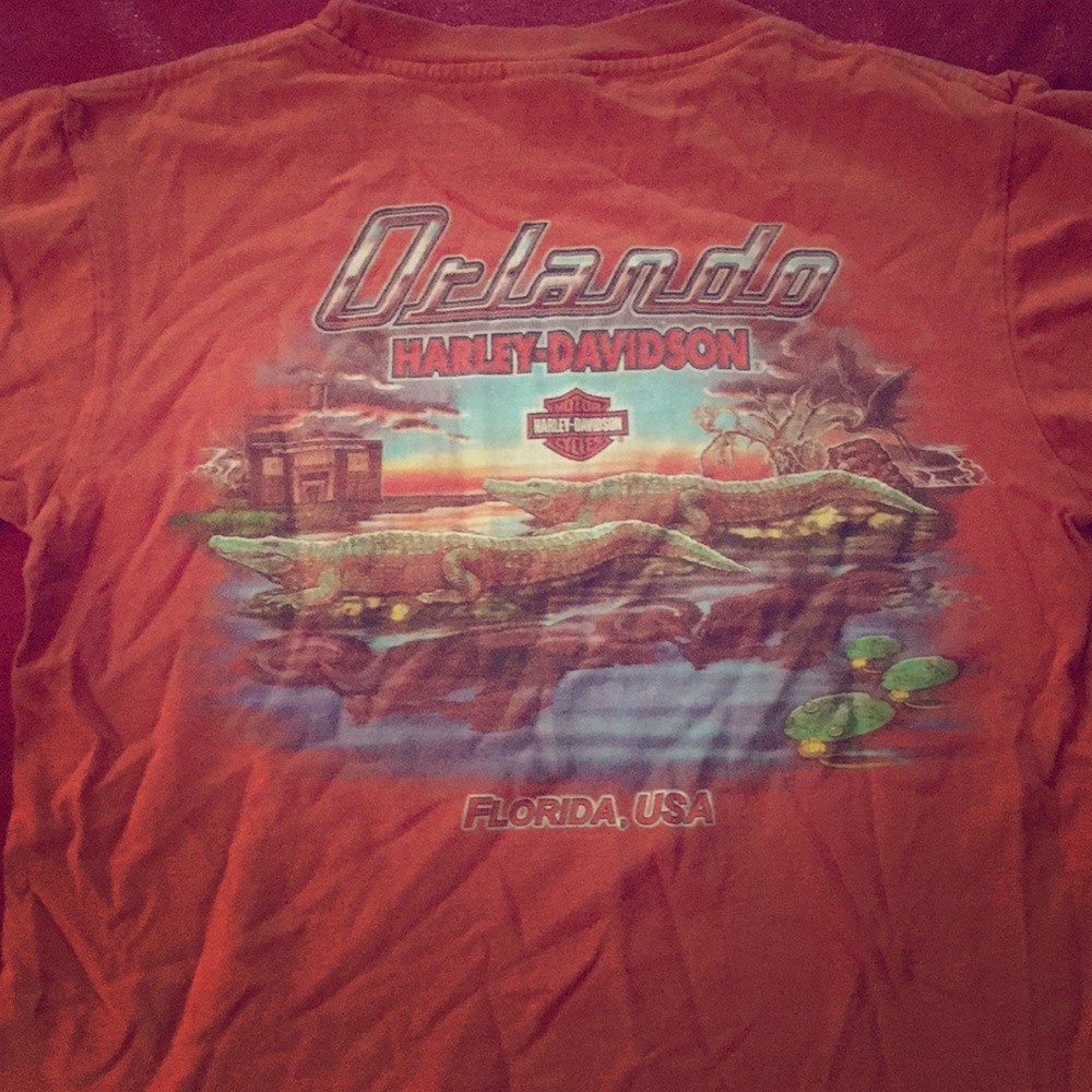 Vintage Orange Harley Davidson Orlando Florida